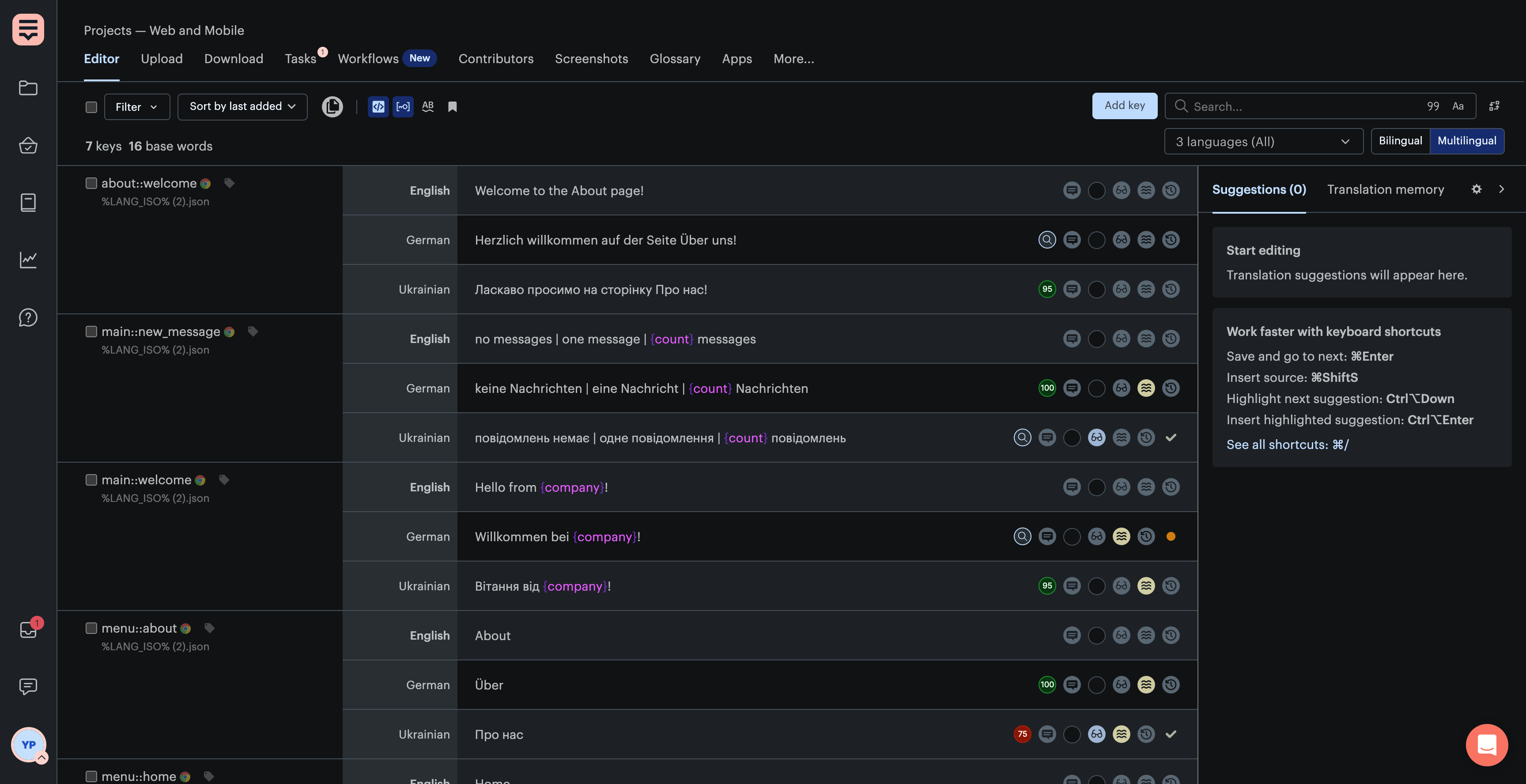 Lokalise Software - 3 - Vorschau