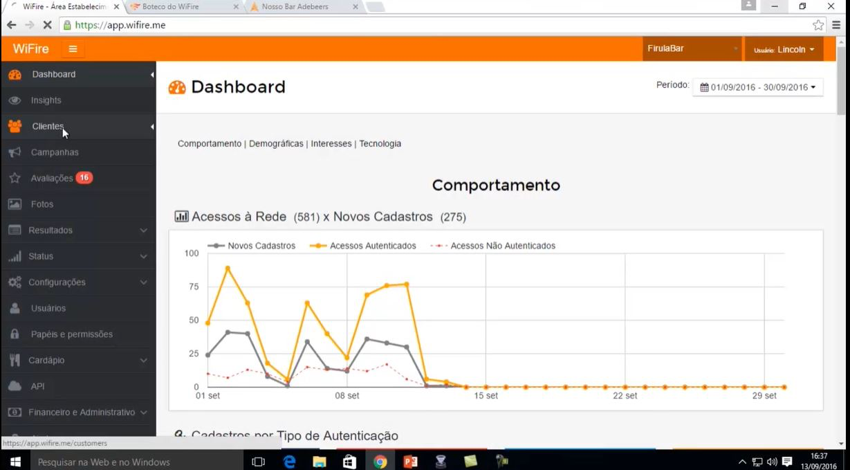 WiFire screenshot: WiFire dashboard