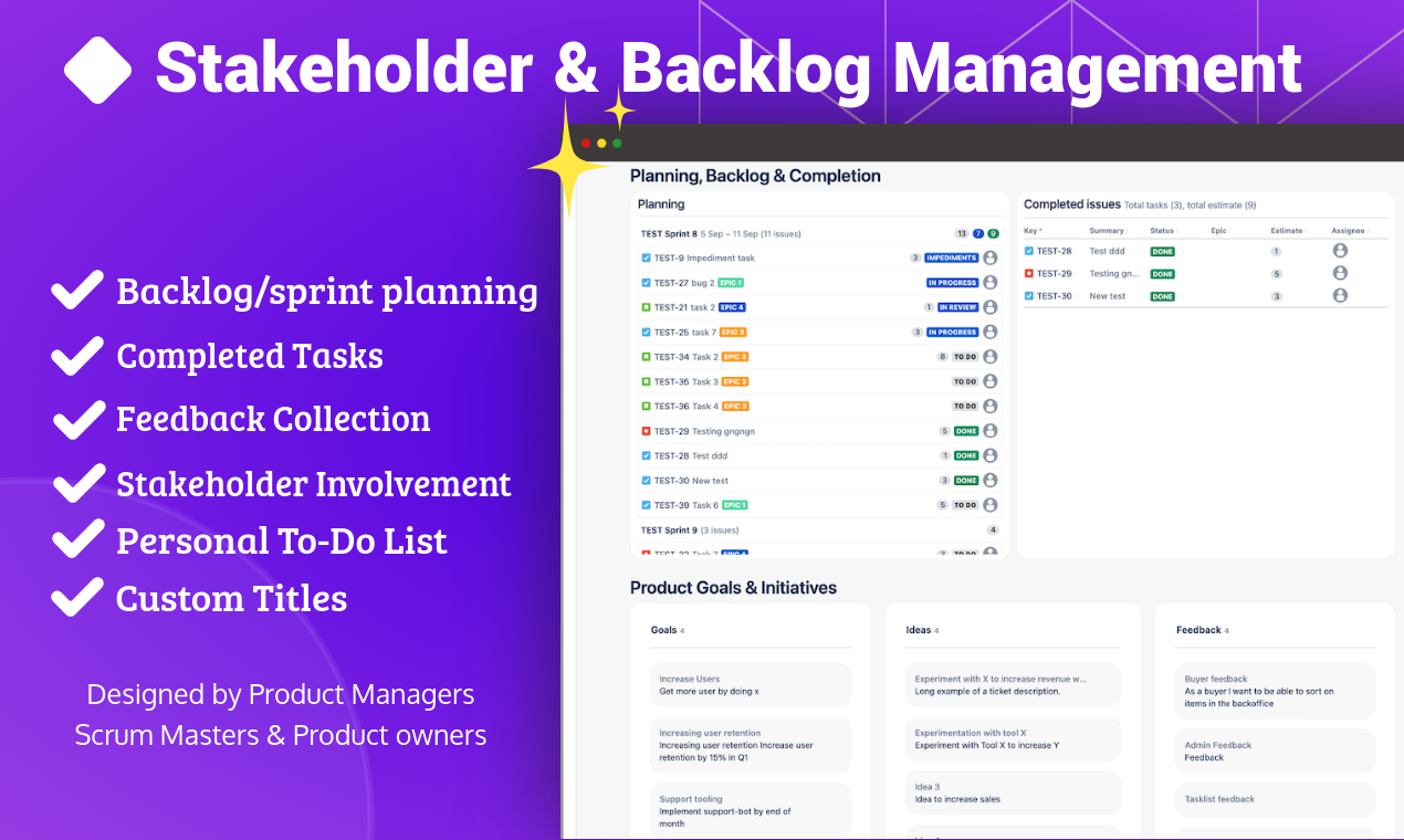 Stakeholder management, project Backlog and planning 