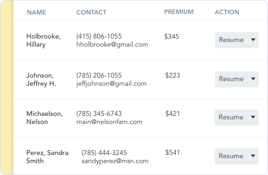 HealthSherpa screenshot: HealthSherpa lead tracking