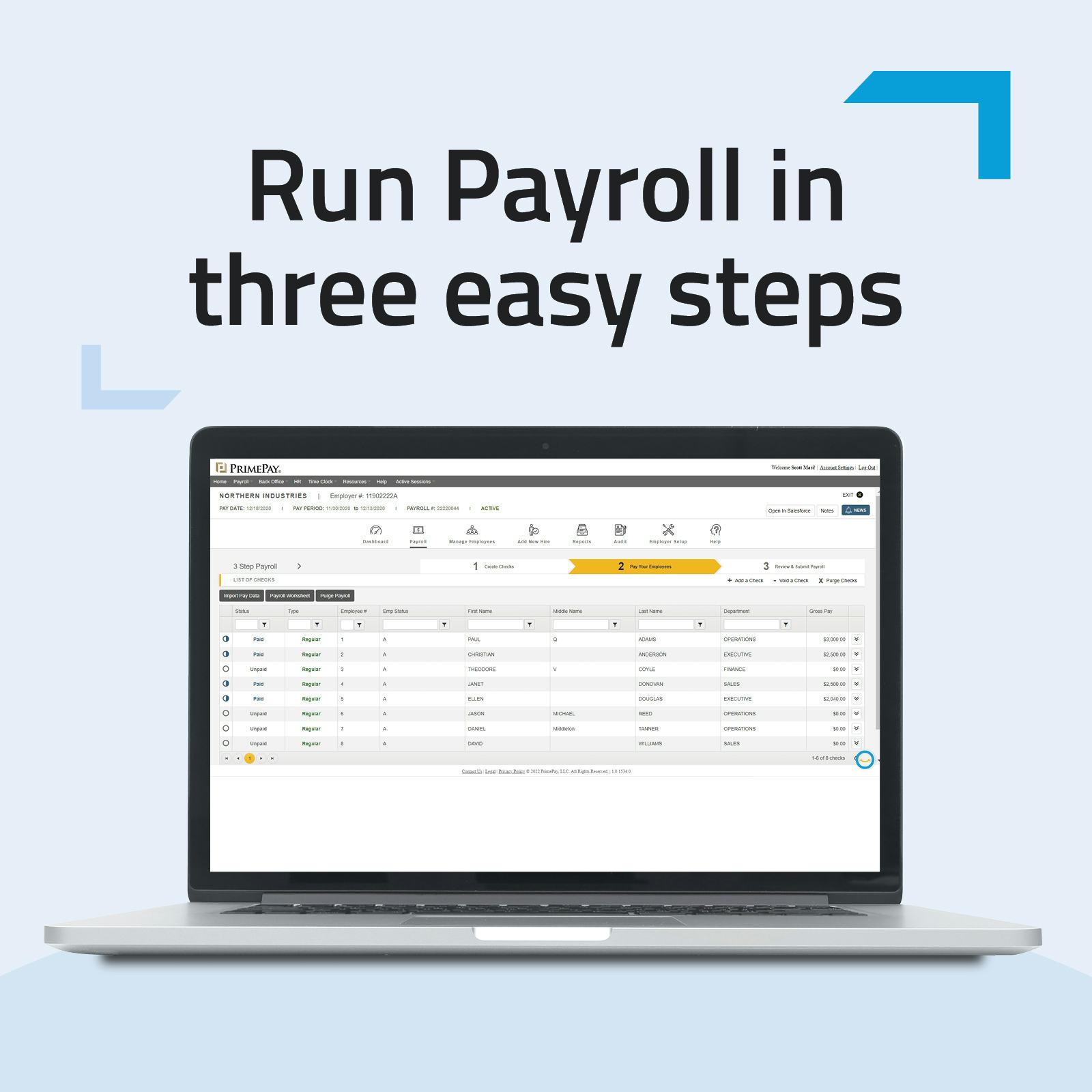 PrimePay Software - Three-Step Payroll
