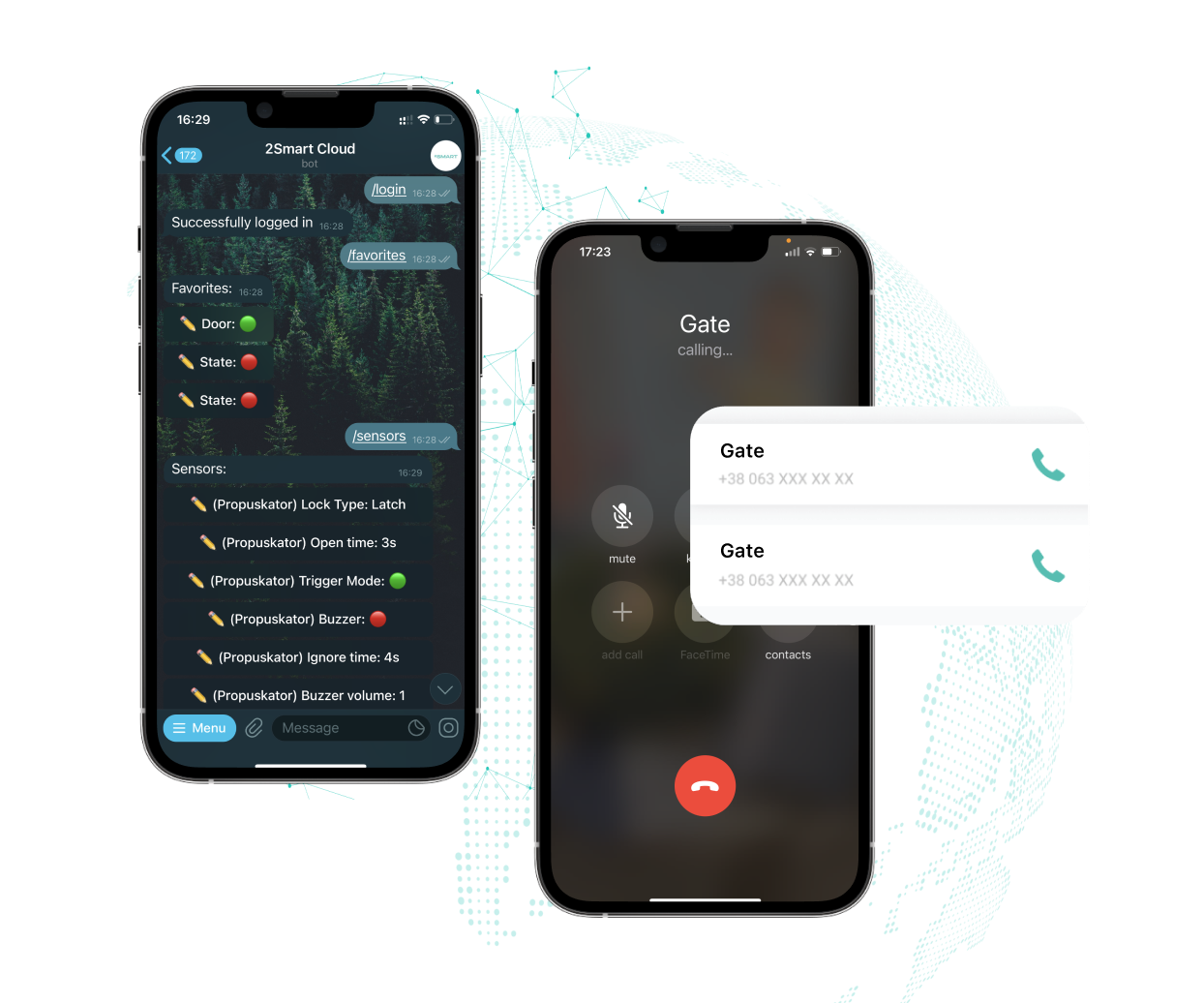 Control devices via messengers and use phone calls to access smart features without an internet connection.