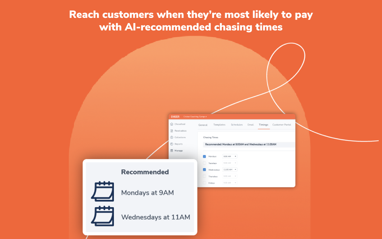 Reach customers when they’re most likely to pay with AI-recommended chasing times
