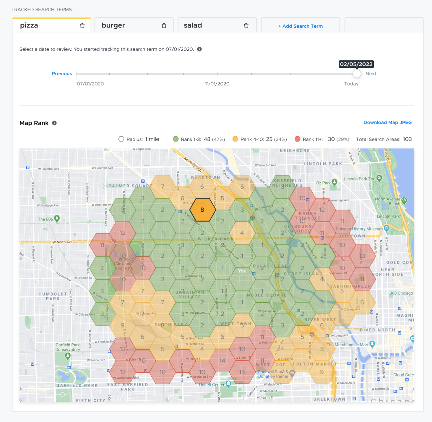 Local Search Rank: Monitor and improve your brand’s online visibility and SEO for ‘near me’ local searches to outrank your competition and generate more revenue.