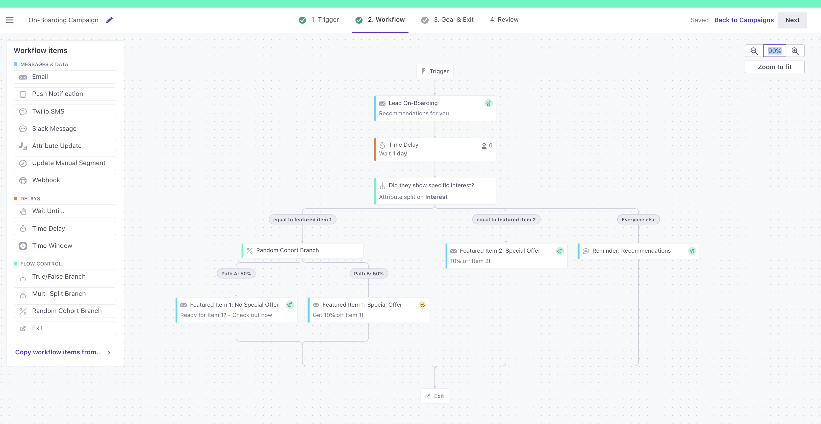 Customer.io Software - Drag and drop messages, time delays, and branches exactly where you want them; so you can build your best cross-channel campaigns yet.