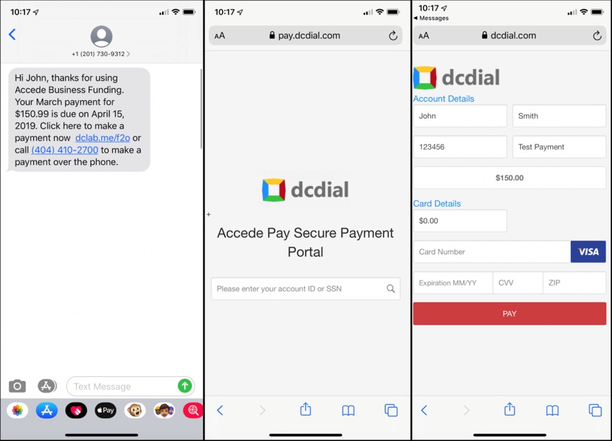 DCDial payment portal