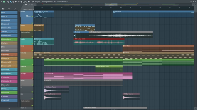 FL Studio screenshot: Playlist Arrangement