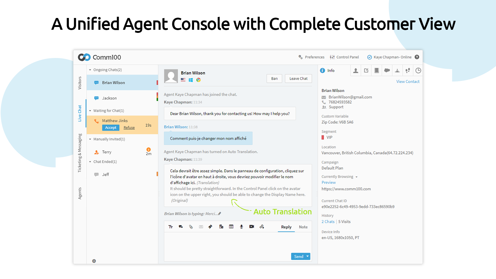 Comm100 Live Chat Software - 2