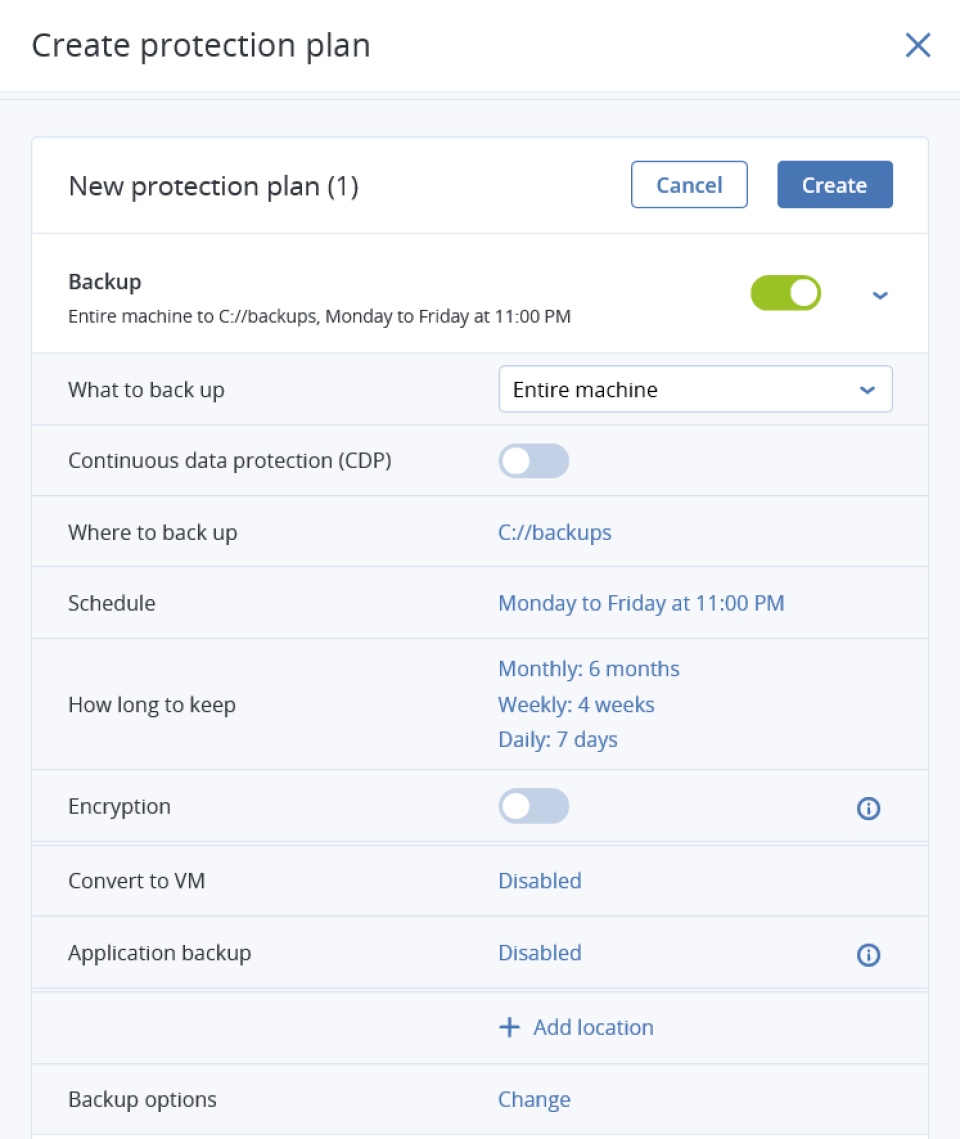 compare acronis true image versions