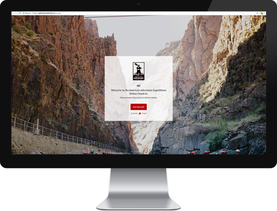 Wherewolf screenshot: Pre-arrival web form