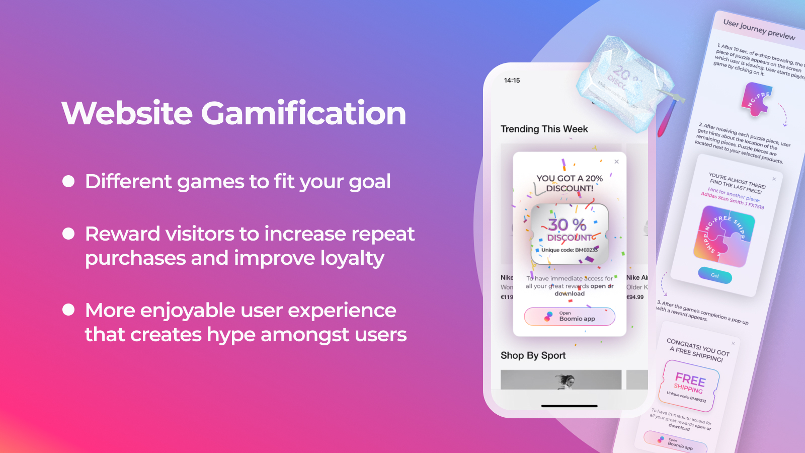 Gamify Your Website, Captivate Your Audience - Transform your digital space with Boomio's Website Gamification, creating an engaging and delightful user experience.