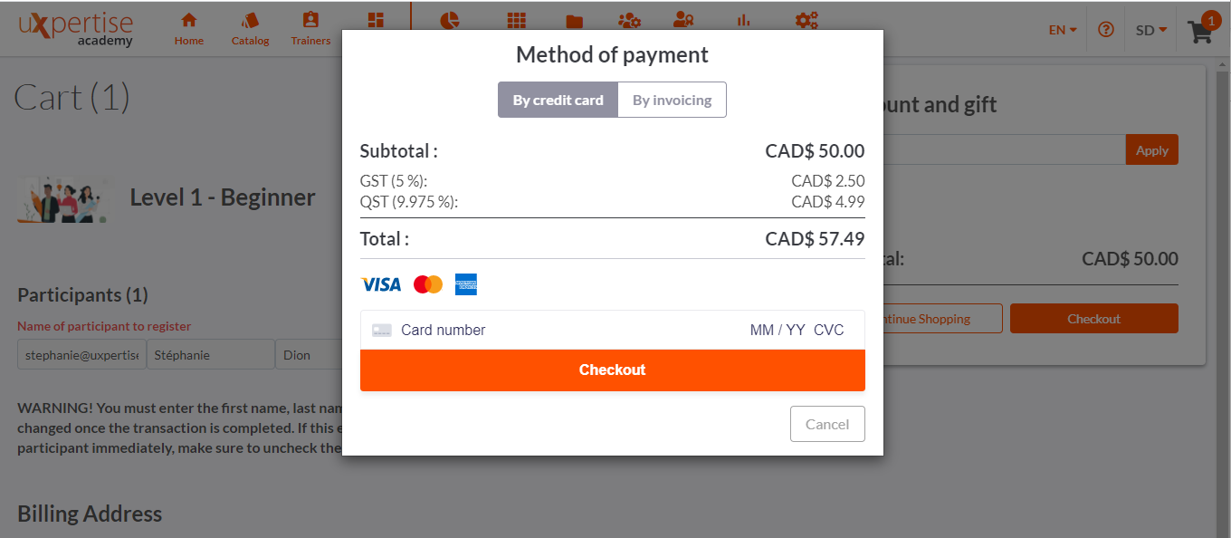 Quick, secure and flexible checkout with payment by credit card, Apple Pay, Google Pay, and by invoicing.