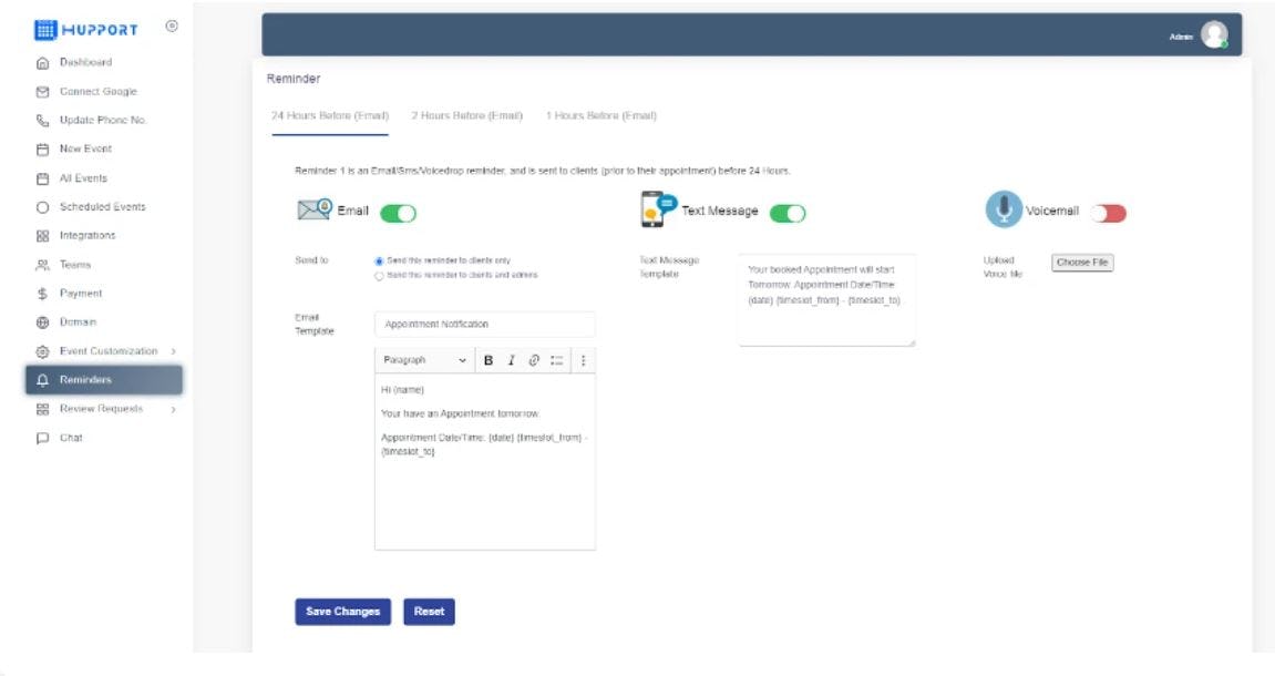 Hupport Software - Hupport reminder