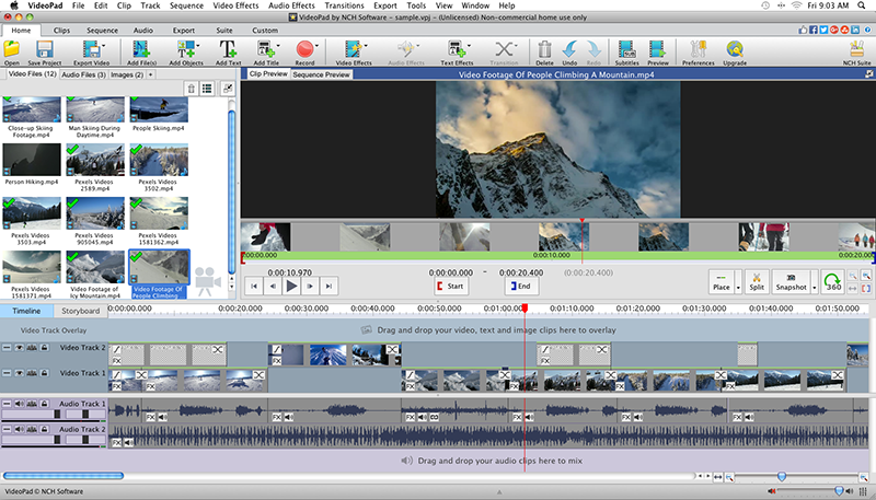 is videopad video editor free