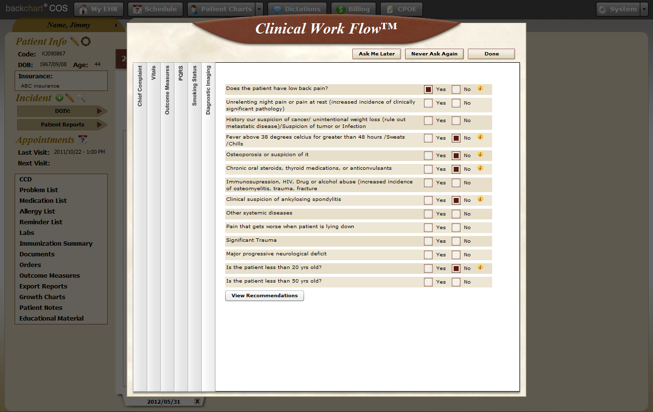 Clinical workflow
