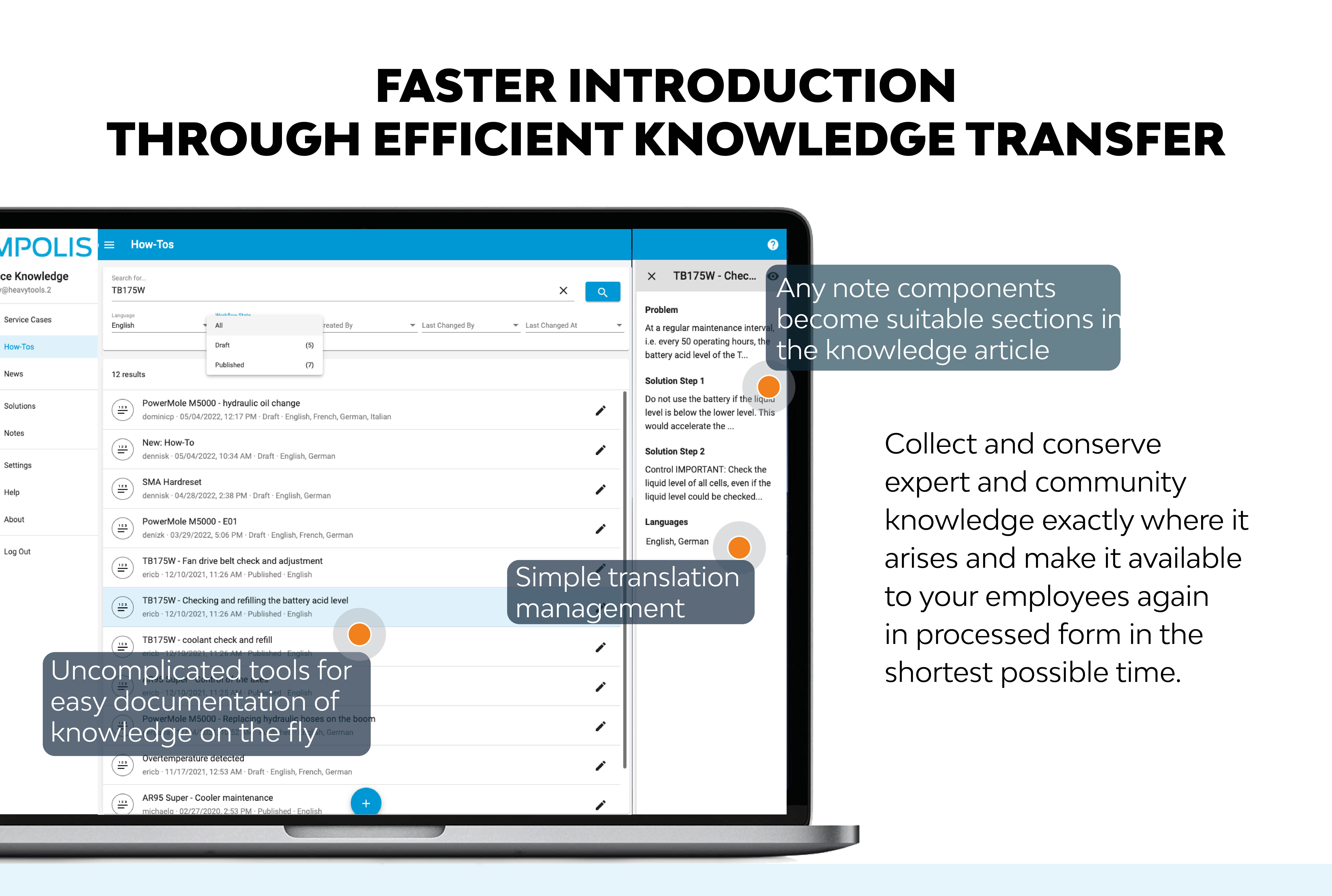 Faster onboarding through efficient knowledge transfer