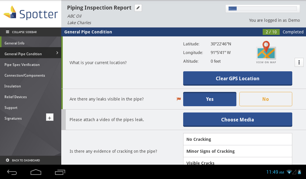 Generate inspection reports