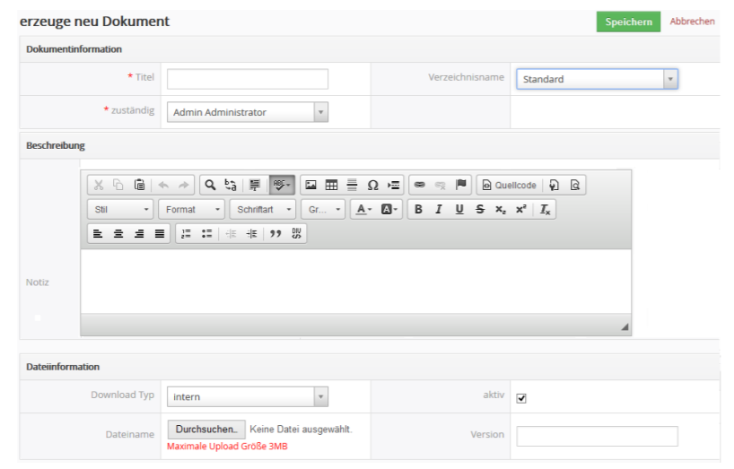 berliCRM screenshot: berliCRM document management