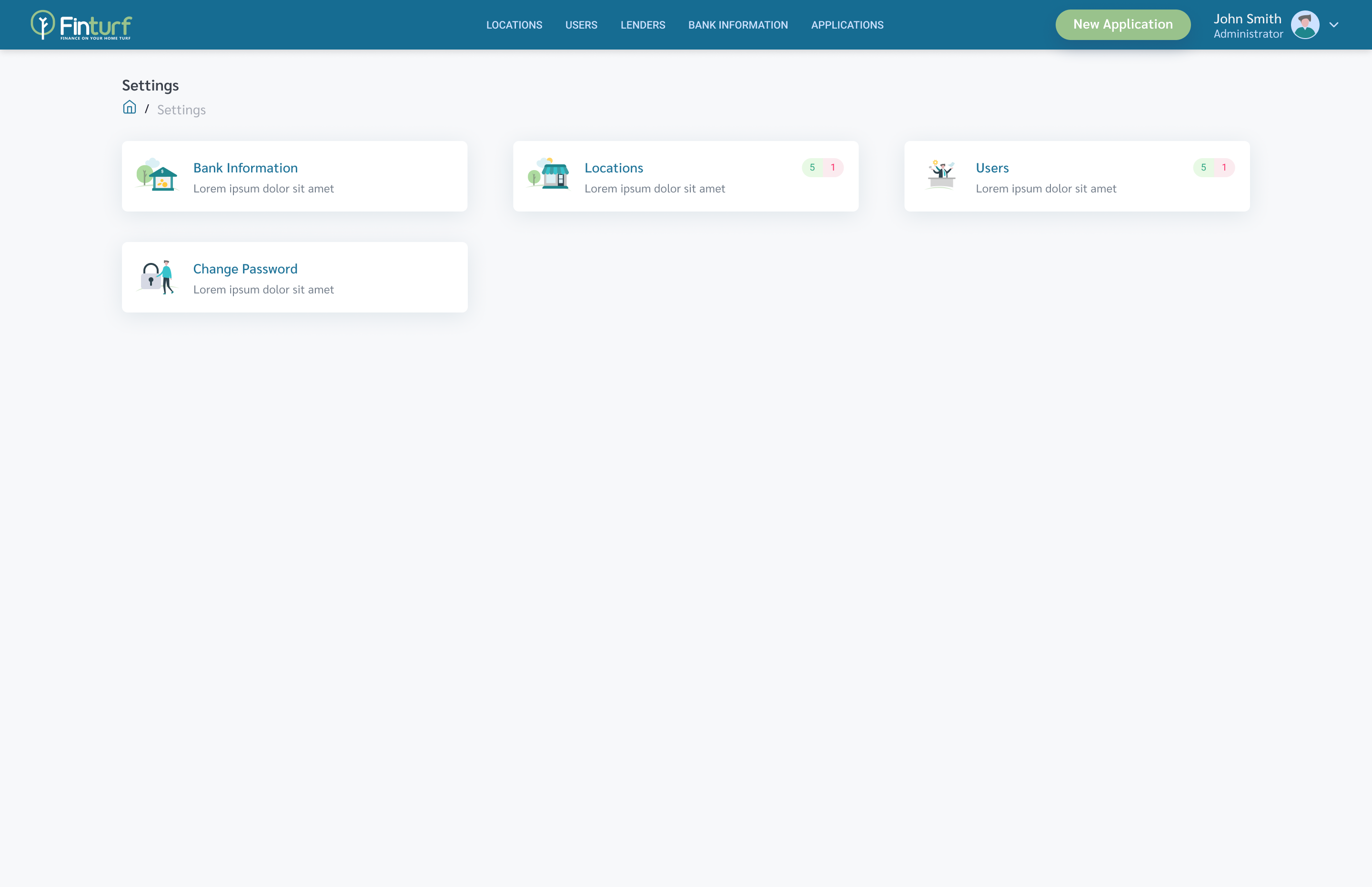Finturf screenshot: Settings page