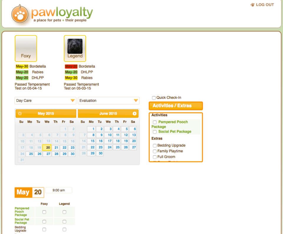 PawLoyalty Pro Software Software - PawLoyalty appointment booking with calendar scheduling