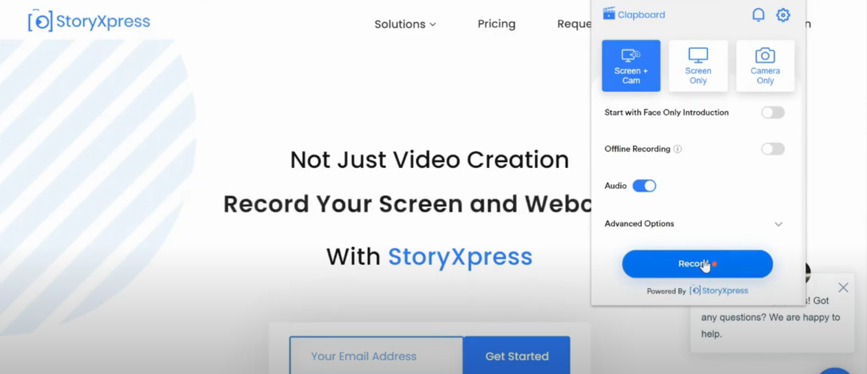 StoryXpress screen record
