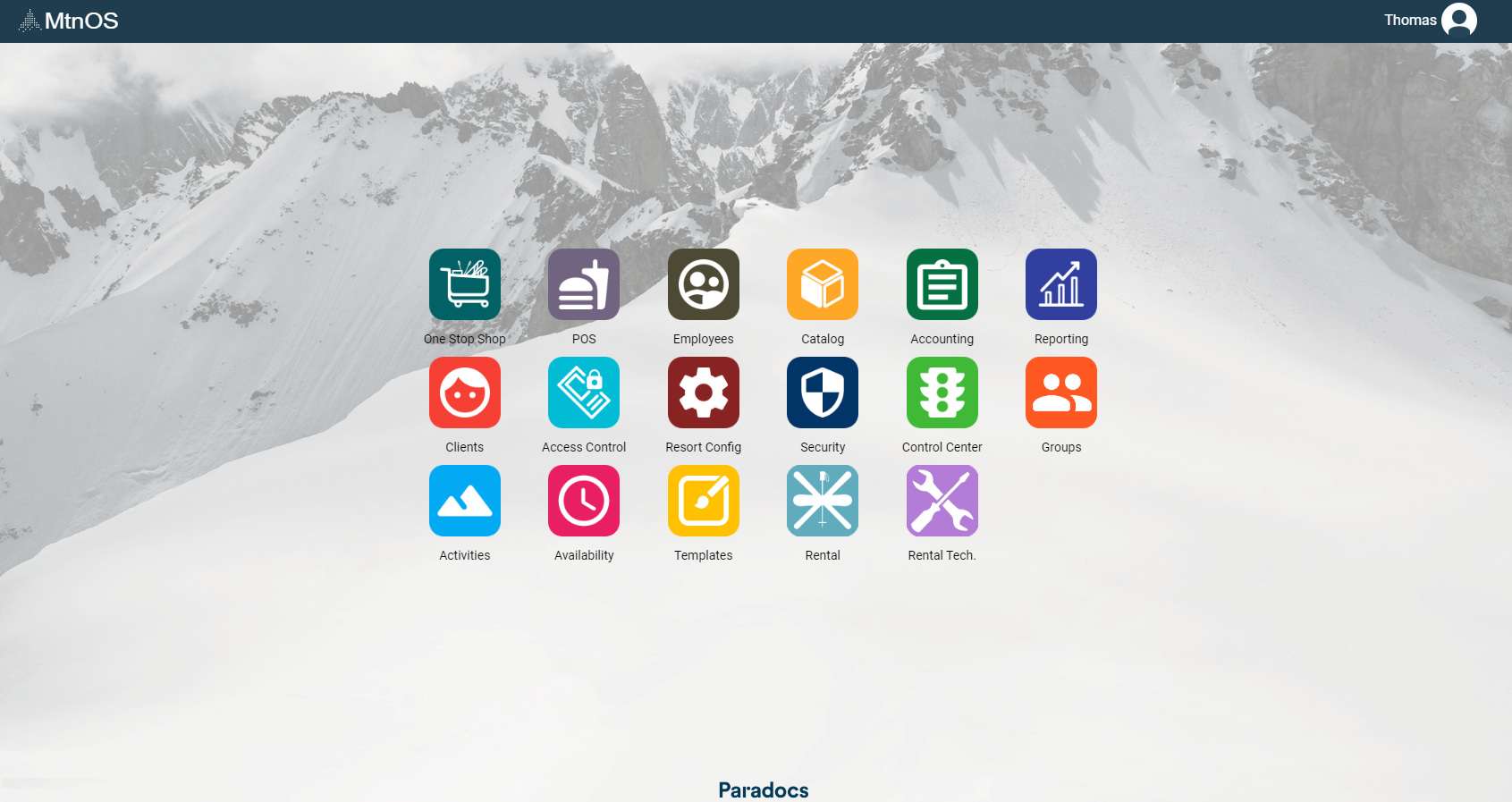 accesso Paradox screenshot: MtnOS Homescreen