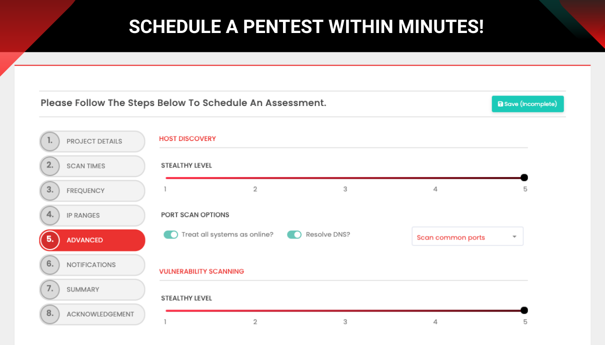 Schedule Pentests Within Minutes