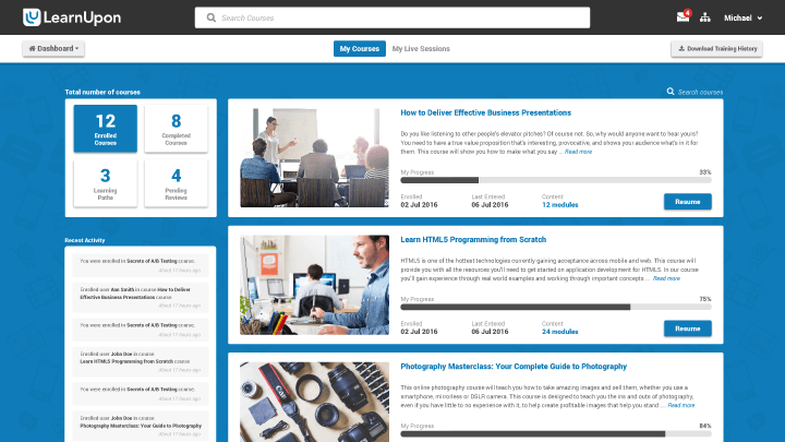 LearnUpon Software - Create custom learning environments for different categories of learners such as by team, partner or customer