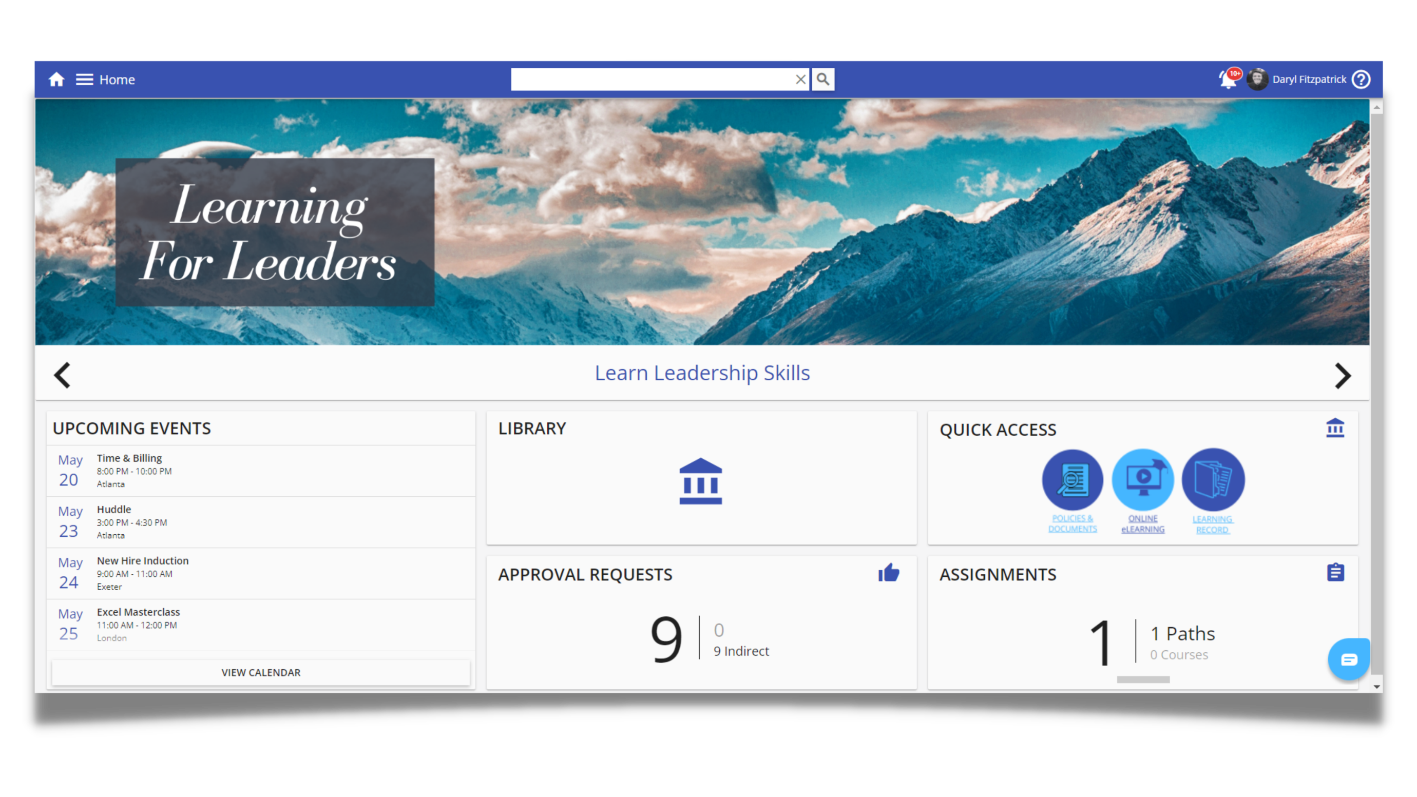Intellek LMS screenshot: LMS Dashboard