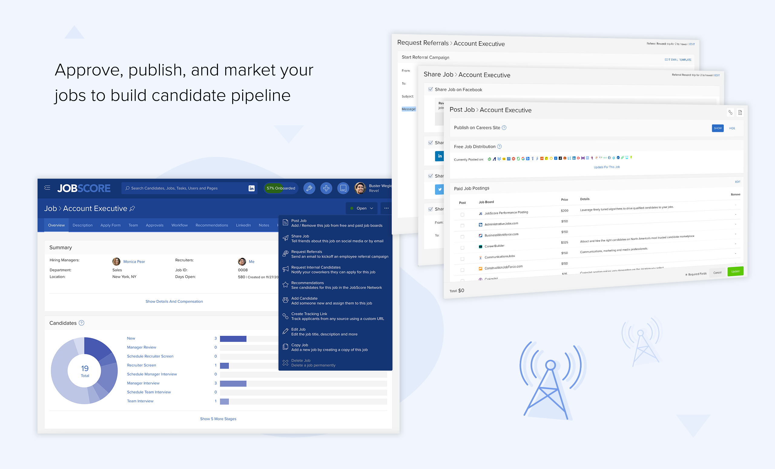 Approve, publish, and market your jobs to build candidate pipeline
