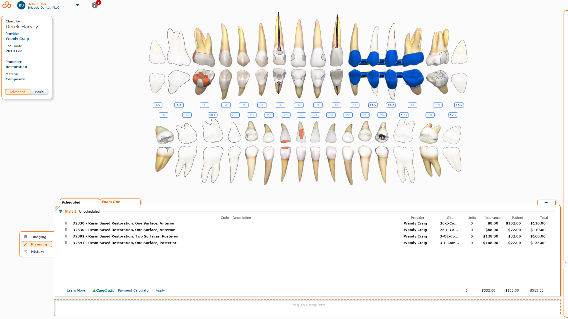 Curve Dental Software - Curve Hero | Charting