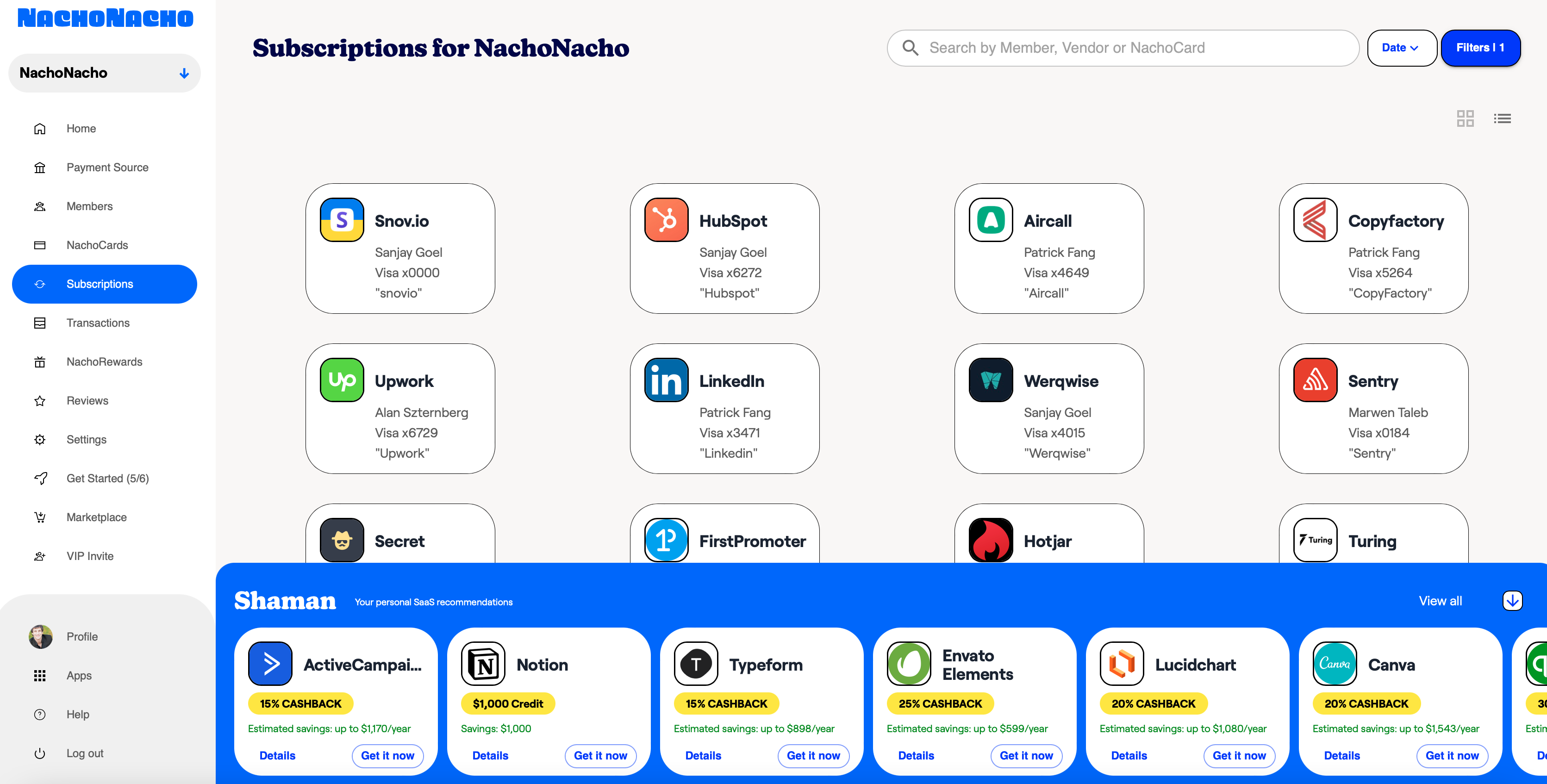 Meet Shaman: Smart personalized software recommendations. Based on your current SaaS stack, company profile, usage patterns of other users like you, and SaaS vendor data, Shaman provides smart recommendations for leading tools you might need.