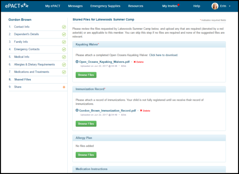 ePACT Shared files