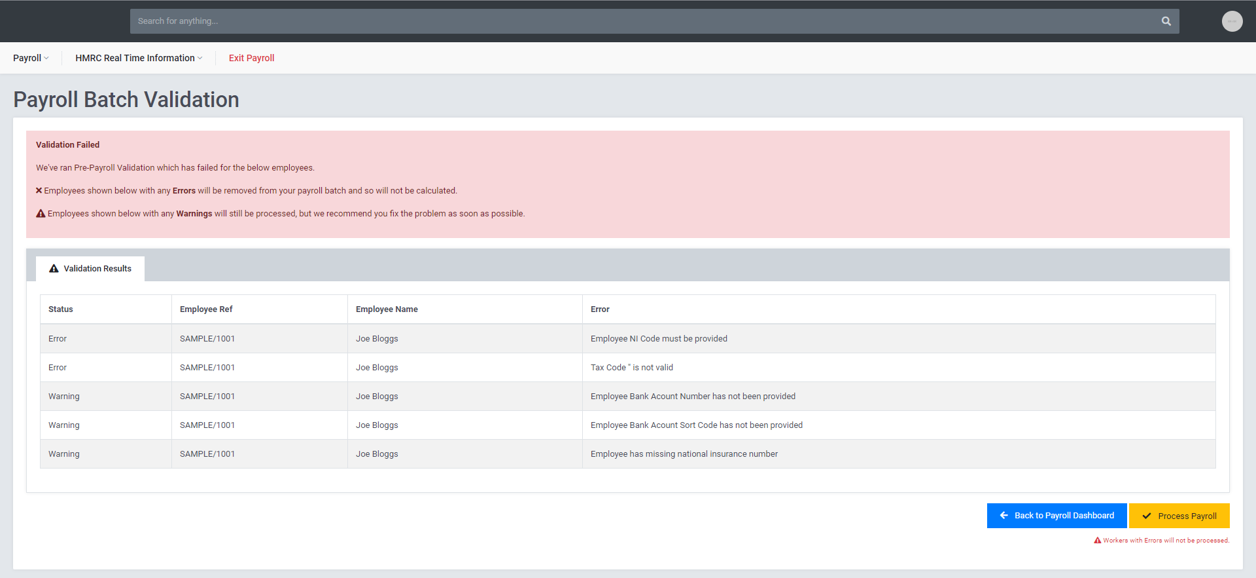 Codapay Software - Improve accuracy with error validation
