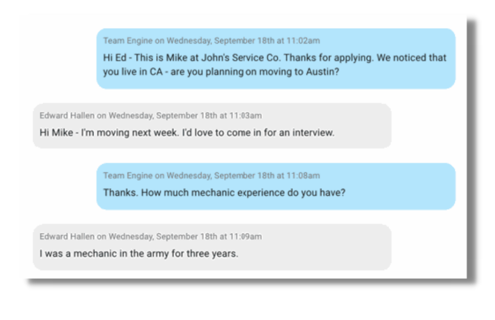 Automated Text Message Screening (in action)