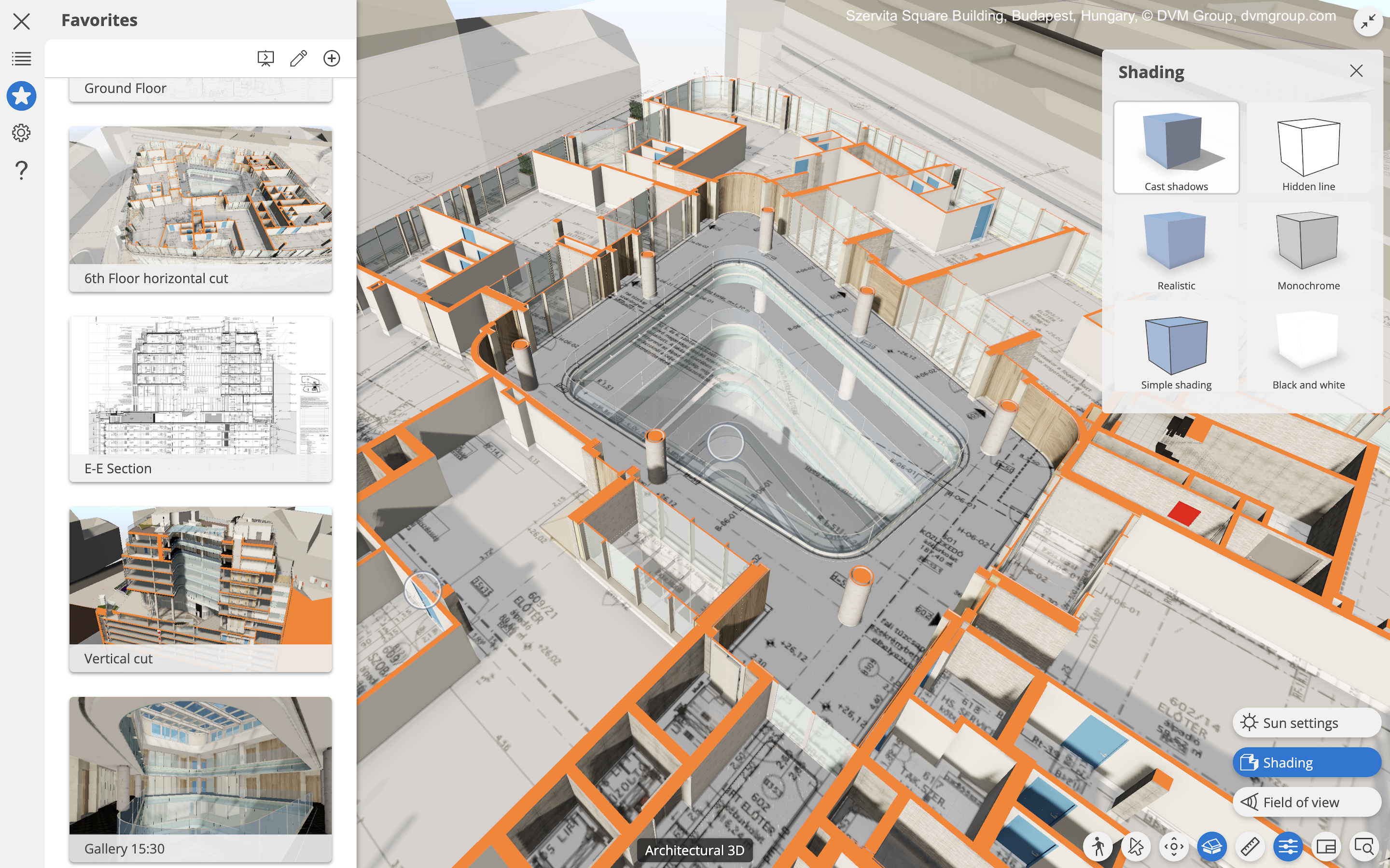 3D model and documentation in BIMx App. Image Credit: Szervita Square Building, Budapest, Hungary © DVM Group, dvmgroup.com