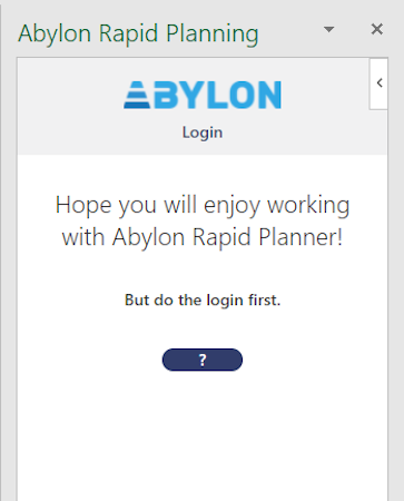 Abylon Rapid Planning screenshot: Welcome screen