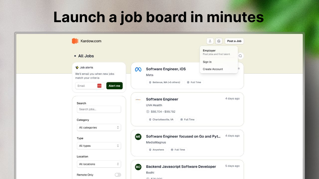 Kardow Software - Launch a job board in minutes - thumbnail