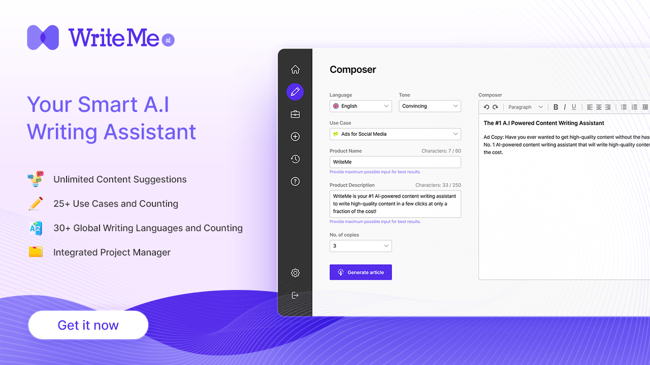 WriteMe screenshot: WriteMeAi Cover Image - With Unique Specialities