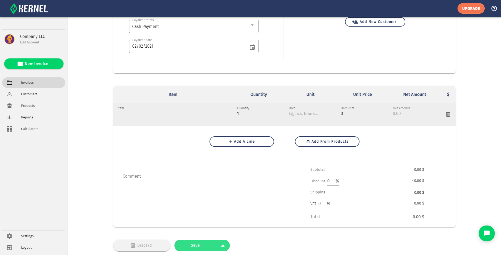 Kernel Software - Kernel invoices