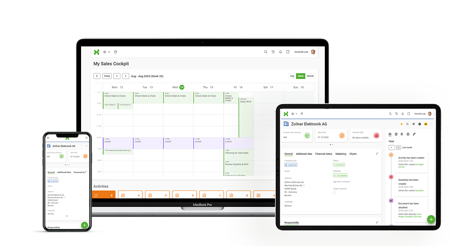itmX crm suite screenshot: itmX crm suite
