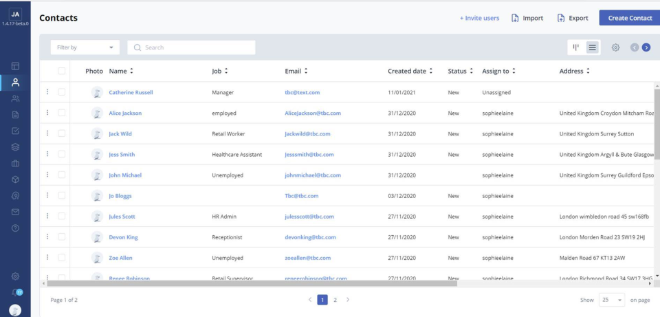 JeffreyAI Software - Contacts