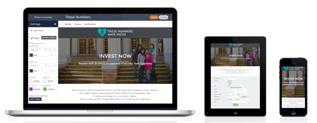 GivingFuel screenshot: Fundraising pages are optimized for every single screen and device