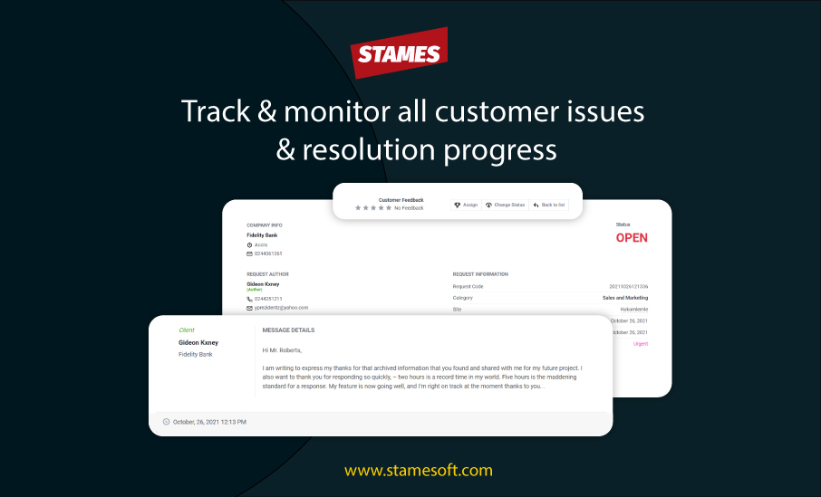 Track & monitor all customer issues & resolution progress