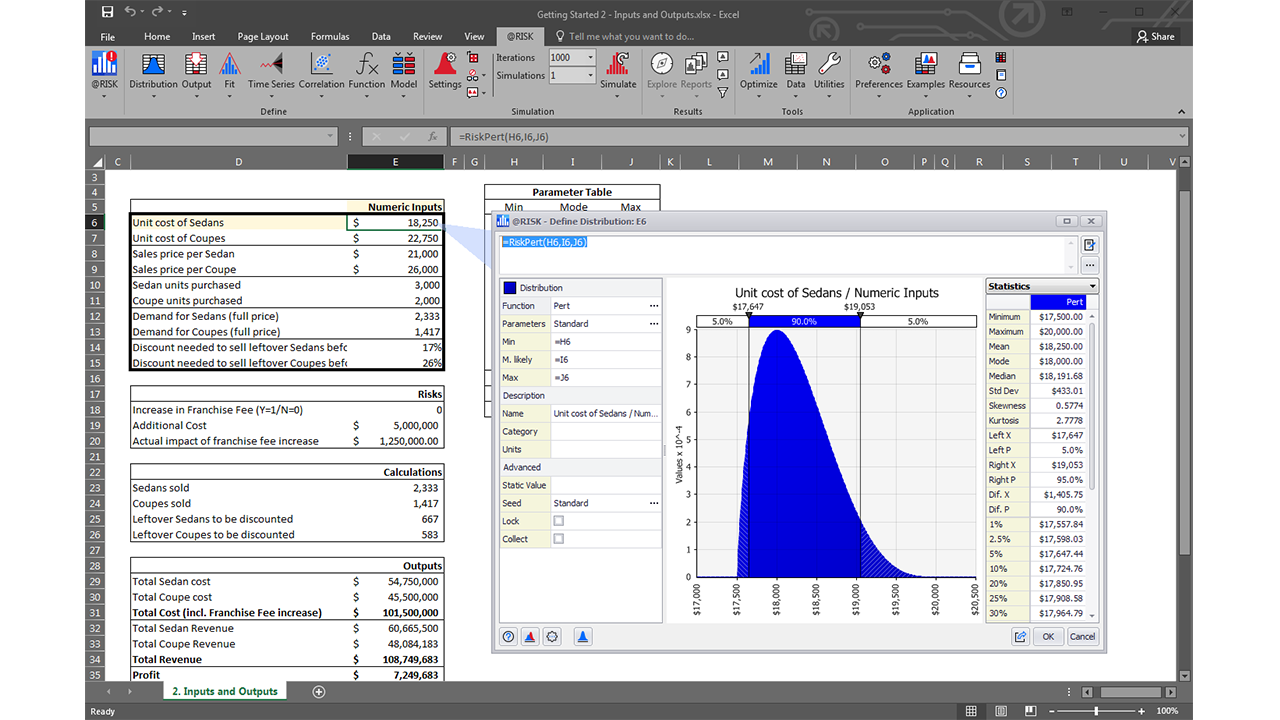 @RISK Software - Define your distribution