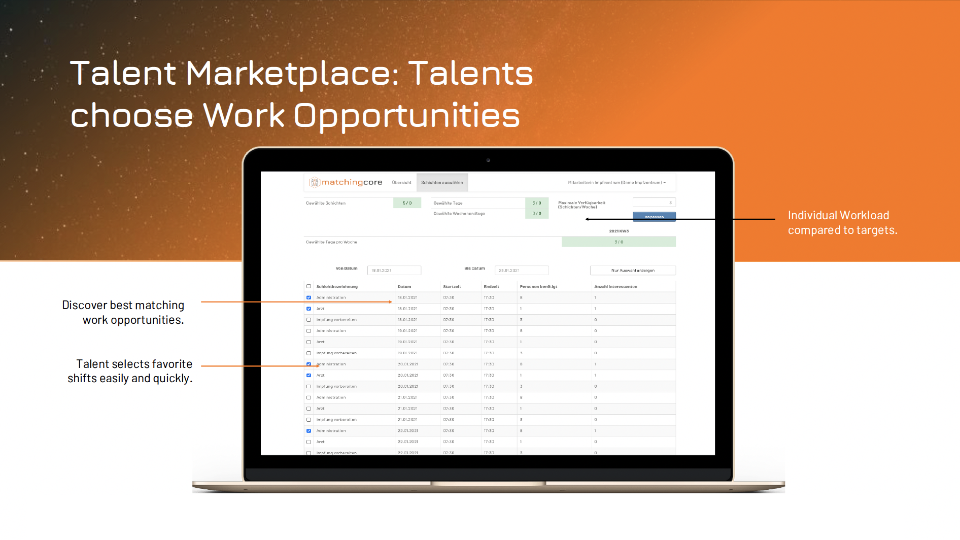 Talent Marketplace: Talents choose Work Opportunities