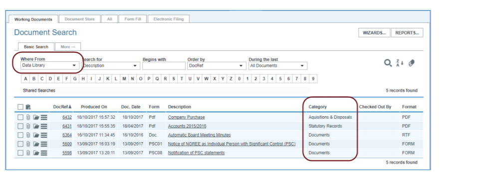 Diligent Entities Software - Diligent Entities Document search