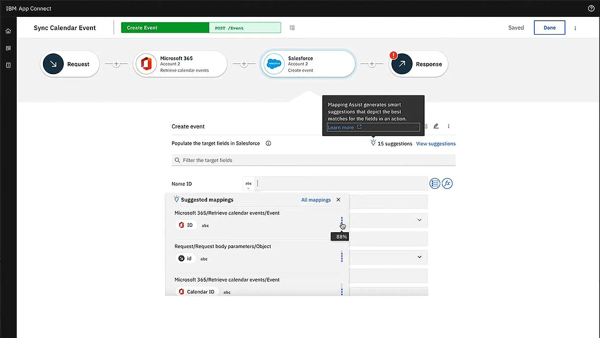 IBM Cloud Pak for Integration screenshot: Connect applications