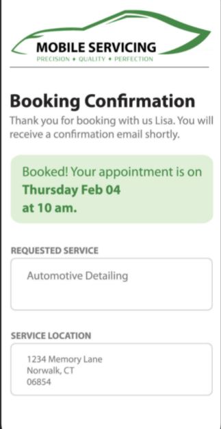 Routezilla booking confirmation
