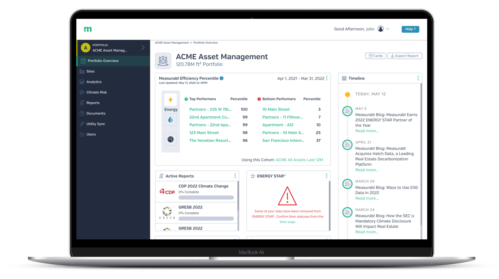 measurabl screenshot: measurabl Portfolio Overview